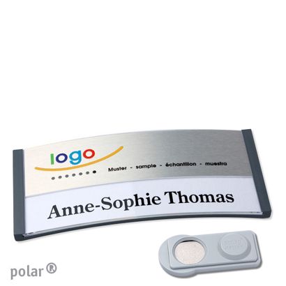 Naambadges polar® alu-print magneet smag® magneet | null | null | 74 x 34 mm