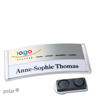 Naambadges polar® alu-print magneet smag® magneet, extra sterk | null | null | 74 x 34 mm