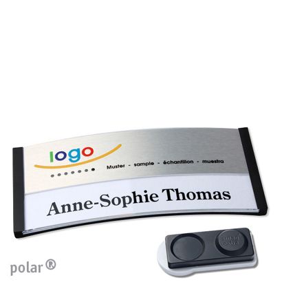 Naambadges polar® alu-print magneet smag® magneet, extra sterk | null | null | 74 x 34 mm