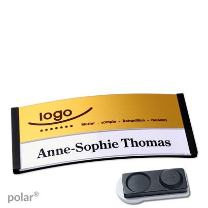 Naambadges polar® alu-print magneet smag® magneet, extra sterk | null | null | 74 x 34 mm