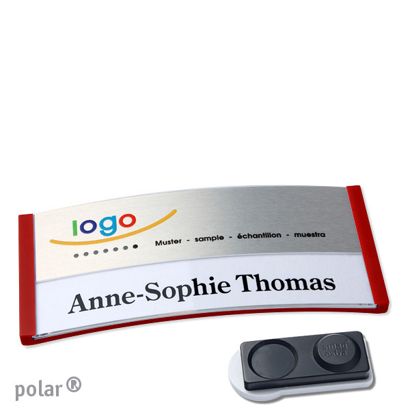 Naambadges polar® alu-print magneet smag® magneet, extra sterk | null | null | 74 x 34 mm