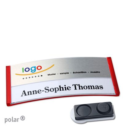 Naambadges polar® alu-print magneet smag® magneet, extra sterk | null | null | 74 x 34 mm