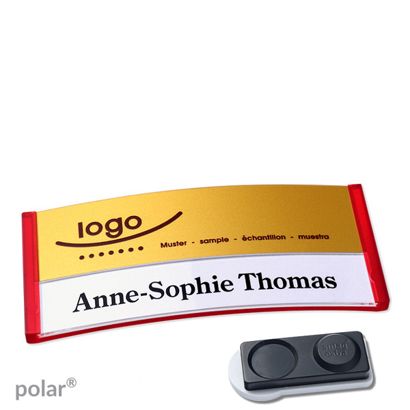 Naambadges polar® alu-print magneet smag® magneet, extra sterk | null | null | 74 x 34 mm