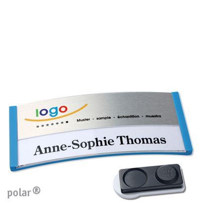 Naambadges polar® alu-print magneet smag® magneet, extra sterk | null | null | 74 x 34 mm
