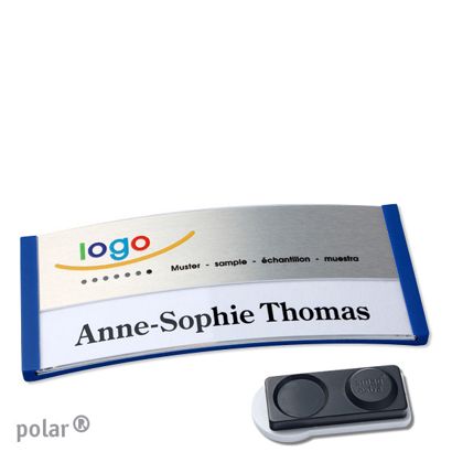 Naambadges polar® alu-print magneet smag® magneet, extra sterk | null | null | 74 x 34 mm