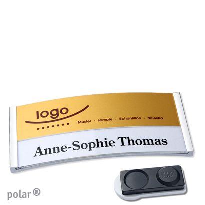Naambadges polar® alu-print magneet smag® magneet, extra sterk | null | null | 74 x 34 mm