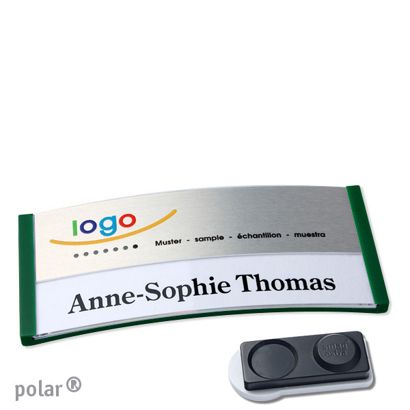 Naambadges polar® alu-print magneet smag® magneet, extra sterk | null | null | 74 x 34 mm