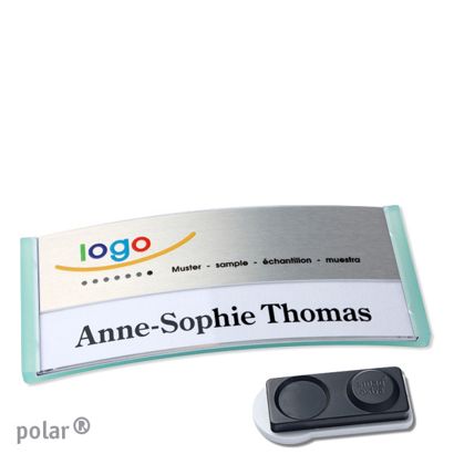 Naambadges polar® alu-print magneet smag® magneet, extra sterk | null | null | 74 x 34 mm