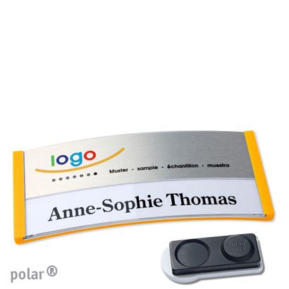 Naambadges polar® alu-print magneet smag® magneet, extra sterk | null | null | 74 x 34 mm