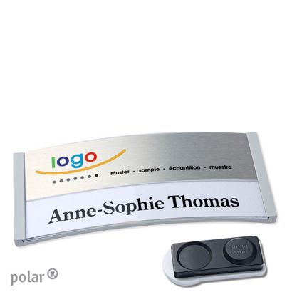 Naambadges polar® alu-print magneet smag® magneet, extra sterk | null | null | 74 x 34 mm
