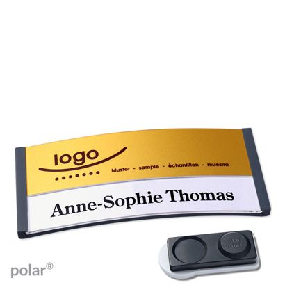 Naambadges polar® alu-print magneet smag® magneet, extra sterk | null | null | 74 x 34 mm