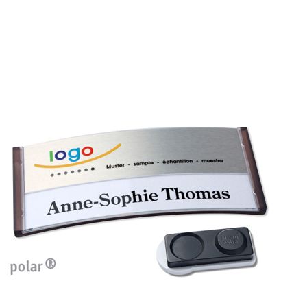 Naambadges polar® alu-print magneet smag® magneet, extra sterk | null | null | 74 x 34 mm