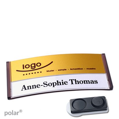 Naambadges polar® alu-print magneet smag® magneet, extra sterk | null | null | 74 x 34 mm