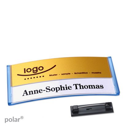 Naambadges polar® alu-print roestvrij stalen pin null | null | 74 x 34 mm