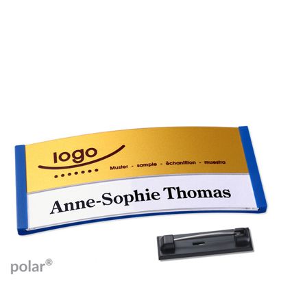Naambadges polar® alu-print roestvrij stalen pin null | null | 74 x 34 mm
