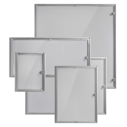 Vitrine, binnen, afsluitbaar, zilver 