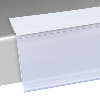 Prijsrail/scanrail HE, zelfklevend, 15° leeshoek 26 mm | 1000 mm | wit  | zelfklevend (foam tape)  | Zelfklevende onderzijde 