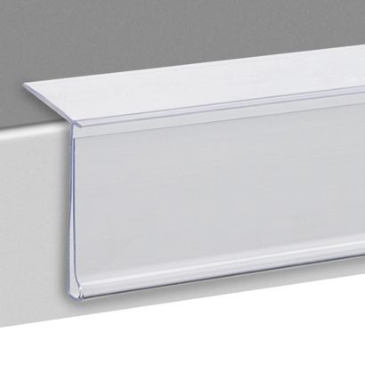 Prijsrail/scanrail HE, zelfklevend, 15° leeshoek 39 mm | 100 mm | transparant  | zelfklevend (standaard tape)  | Zelfklevende onderzijde 