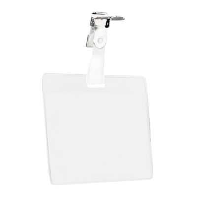 Badges voor visitekaartjes, liggend/dwars formaat, met bretelclip 