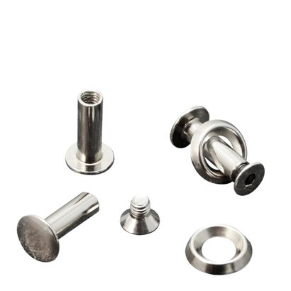 Busschroeven met rozet onderlegschijf, 15 mm, vernikkeld 