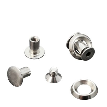 Busschroeven met rozet onderlegschijf, 7 mm, vernikkeld 