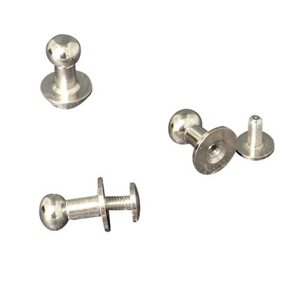 Sluitknop / soldatenknop incl. schroef met sleuf, 13 mm, vernikkeld 