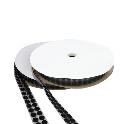 Klittenbandrondjes op rol, 13 mm | null | set haak & lus