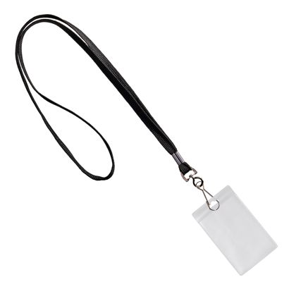 Badges met draagband staand formaat | null | 86 x 54 mm