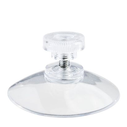 Zuignap met kartelmoer 40 mm | M4, 6 mm lang  | transparante kunststof kartelmoer 