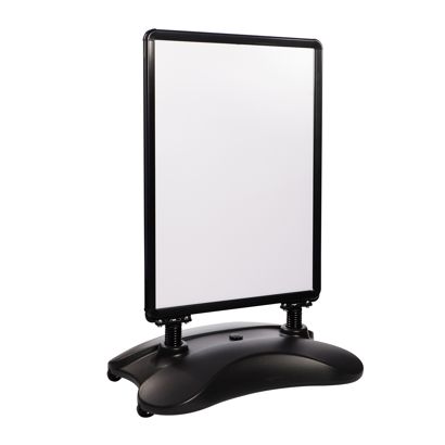 Stoepbord A1 STORM-STOP Lite met watertank, windbestendig, profiel 32 mm,  ronde hoeken zwart 