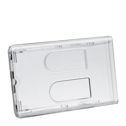 Pashouder van hard plastic met uitsparing transparant  | met 2 uitsparing 
