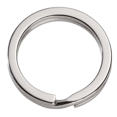 Sleutelringen, vernikkeld plat 25 mm