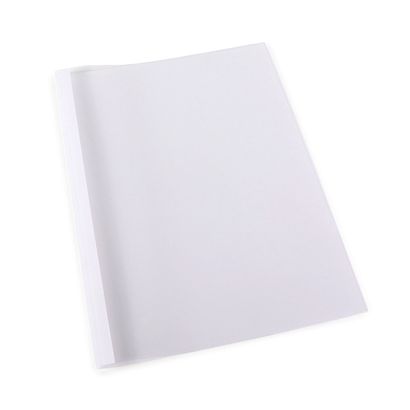 Thermische inbindomslag A4, karton met leerstructuur, 40 vel, wit  | 240 g/m² | 4 mm