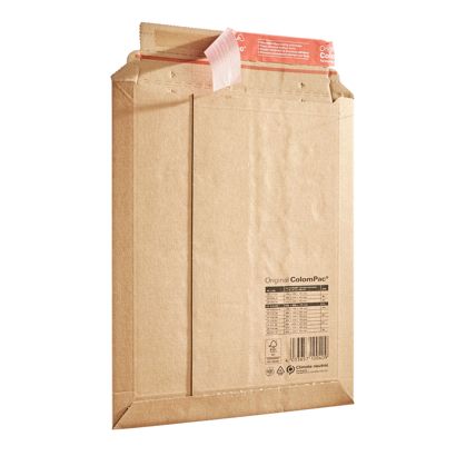 A4 Plus kartonnen envelop, 25 x 36 x 2 cm, zelfklevende sluiting, scheurstrip, bruin 
