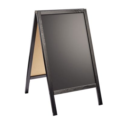 Stoepbord hout WOOD-STOP Lite S, 44 x 66 cm krijtbord, zwart zwart 