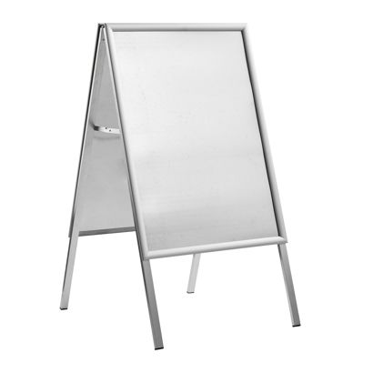 Stoepbord/posterbord, SOLID-STOP B2 outdoor, 25mm profiel, hoeken in verstek, zilver 