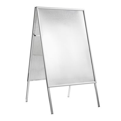 Stoepbord/posterbord, SOLID-STOP B1 Outdoor, 25 mm profiel, hoeken in verstek, zilver 