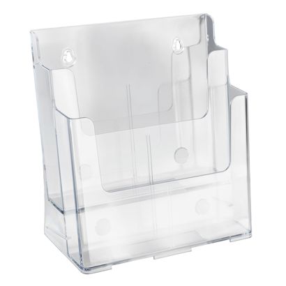 Brochurehouder voor aan de muur of als staande houder, polystyreen, transparant PTXC 2 x A4 