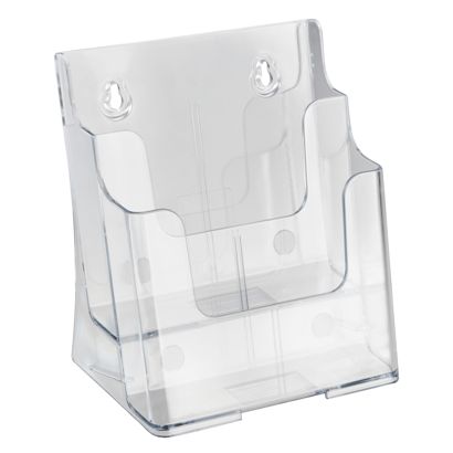 Brochurehouder voor aan de muur of als staande houder, polystyreen, transparant PTXC 2 x A5