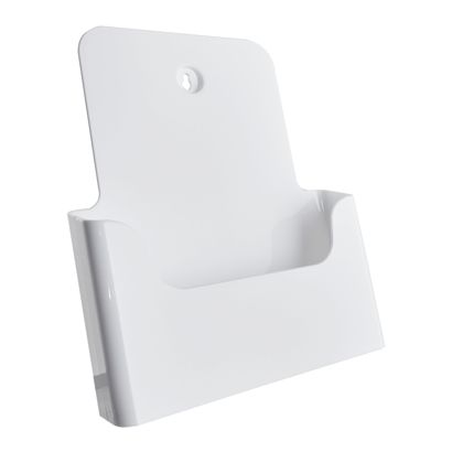 Brochurehouder voor aan de muur of als staande houder, polystyreen, transparant PTXD 1 x A4  | wit 