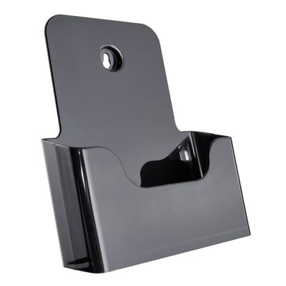 Brochurehouder voor aan de muur of als staande houder, polystyreen, transparant PTXD 1 x A5  | zwart 