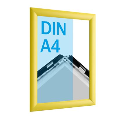 Kliklijsten, aluminium, A4 geel  | 25 mm | in verstek 