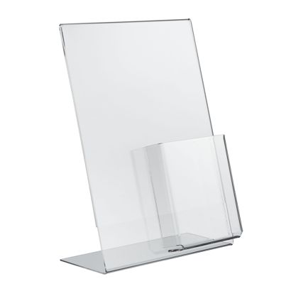 L-standaard met extra vak PREMIUM, acryl staand formaat | A4 + 1/3 A4