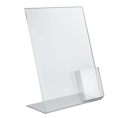 L-standaard met extra vak PREMIUM, acryl staand formaat | A3 + 1/3A4