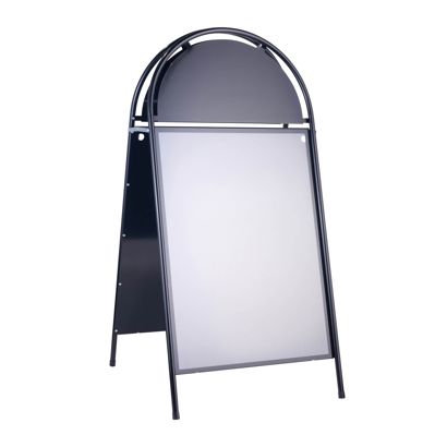 Stalen stoepbord A1 STEEL-STOP met topbord  | zwart 