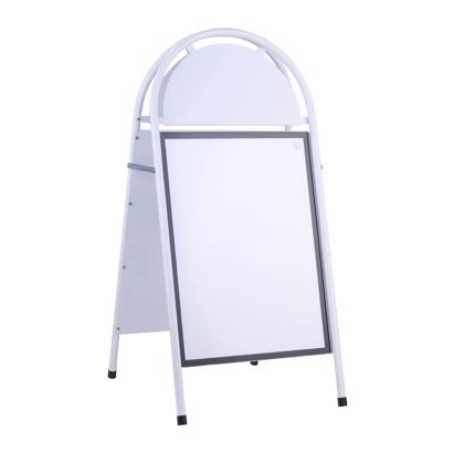 Stalen stoepbord A2 STEEL-STOP met topbord  | wit 