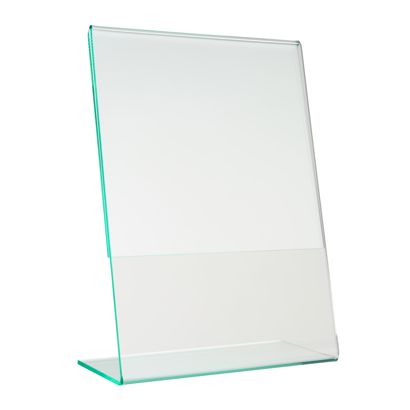 L-standaard met glaslook, PMMA (acryl), transparant staand formaat | A6