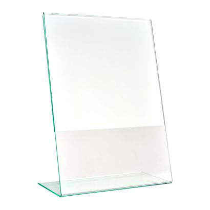 L-standaard met glaslook, PMMA (acryl), transparant staand formaat | A5