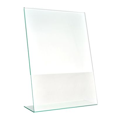 L-standaard met glaslook, PMMA (acryl), transparant staand formaat | A4