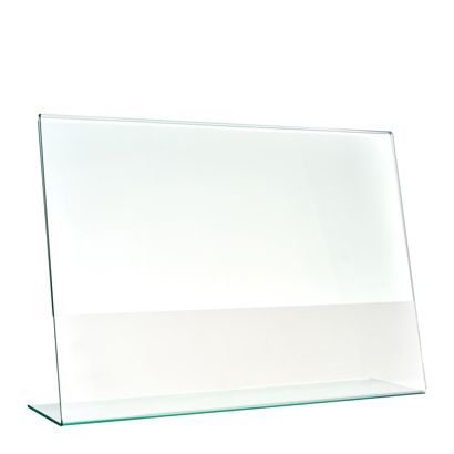 L-standaard met glaslook, PMMA (acryl), transparant liggend formaat | A4